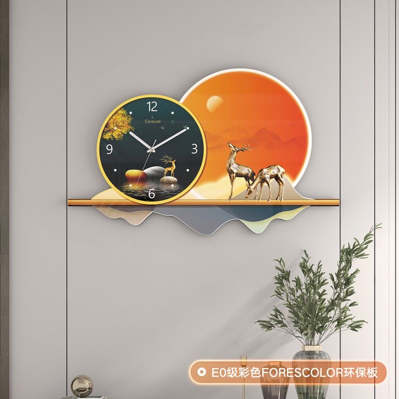 Landscape Clock 62X39 CM 4 Environmentally friendly material, no need for punching